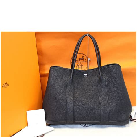 hermes tote bag black|hermes garden party bag price.